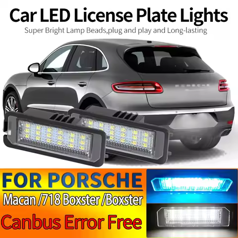 2x Canbus No Error Car Led Number License Plate Light For Porsche Macan 95B 718 Boxster 918 Spyder N