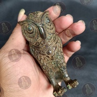 Greenish Black Owl Statue Made of Full Brass