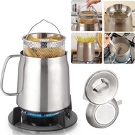 2L Stainless Steel Oil Filter Pot Bacon Grease Saver with Strainer Large Capacity Versatile Oil Stra