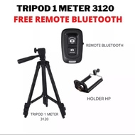 HITAM Weifeng Tripod 3120+remote - Universal hp Tripod And Camera+Free U Holder And Black Tripod Bag hp Selfie Package/Tripod And Bluetooth Remote/Tripod 3120+remote/Tripod 3110+remote