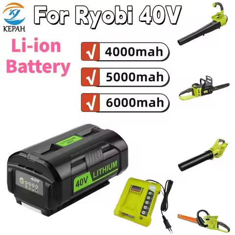 4.0-7.0Ah Li-ion Battery For Ryobi Leaf Blower Chainsaw 40V OP4040 OP4060 OP4050 Lithium ion Battery