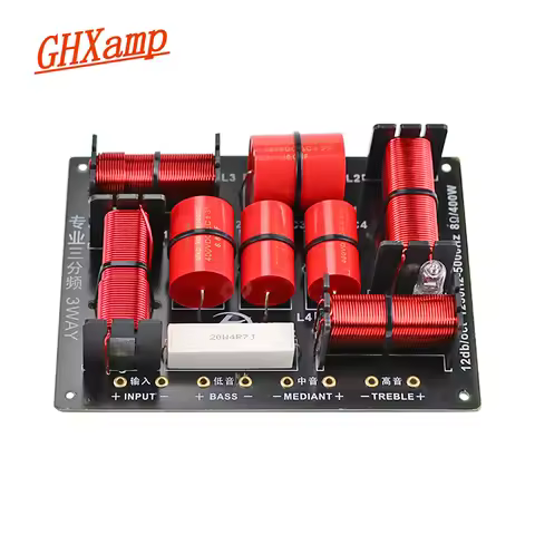 GHXAMP 400W 3 Way Crossover Hifi Tweeter Midange Woofer Speaker Crossover 1250H 5000HZ With High-pit