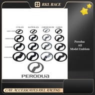 Perodua Viva Aruz Myvi08 SE Axia Front & Rear Logo Emblem Flat Black Chrome Myvi Alza Bezza