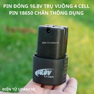 Pin đóng 16.8v chân trụ vuông Trung quốc đóng 4 cell  16850 xả cao loại chân thông dụng TỔNG KHO CƠ 