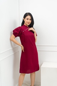 C㊚A9 Maternel Baju Imlek Busui - Pearl Shanghai Dress - Bahan Dobby