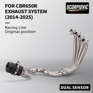 Motorcycle Exhaust Tube Front Link Pipe Escape Full System With Two oxygen sensors For CBR650R CBR65