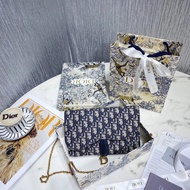 Classic 22cm Blue Jacquard Saddle Bag Chain Bag