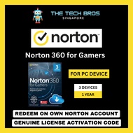 [Redeem on Own Account] Norton 360 for Gamers Antivirus - 3 Device 1 Year Latest Version