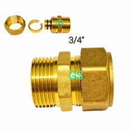 Nepel Sambungan Pipa Air Panas Dingin Kuningan 3/4" Water Heater Tee Shower Elbow L Sock Sok Soket D