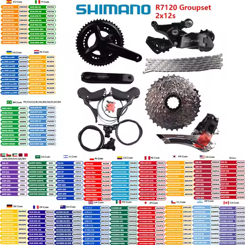Shimano 105 R7120 Groupset 2x12s Hydraulic Disc Brake Mechanical Groupset R7100 Front Derailleur Rea