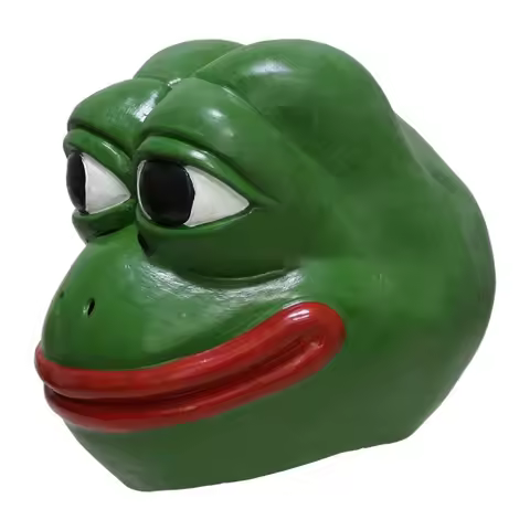 Realistic Rubber Animal Pepe Frog Latex Mask Comic Frog Troll Face Meme Halloween Mask