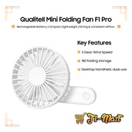 Qualitell Portable Folding Mini Fan F1 Pro [Rechargeable Battery | Compact | lightweight | Strong & 