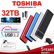 [5-Year Warranty] TOSHIB 32TB High SpeedPortable SSD USB3.2 Type-C PortableMobile Hard Drive for Lap