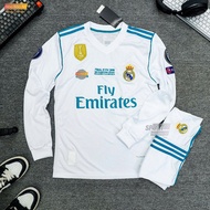 Printed on demand - Real retro 2017-2018 Club Long Sleeve Football Kit, White Home Model in CR7