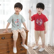 Budak Lelaki Gold Fish Traditional Wear Cheongsam Set Wear Colorful Kids Boy