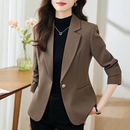 Thin blazer for woman coffee cropped cardigan blazer long sleeve blazer office attire woman jacket