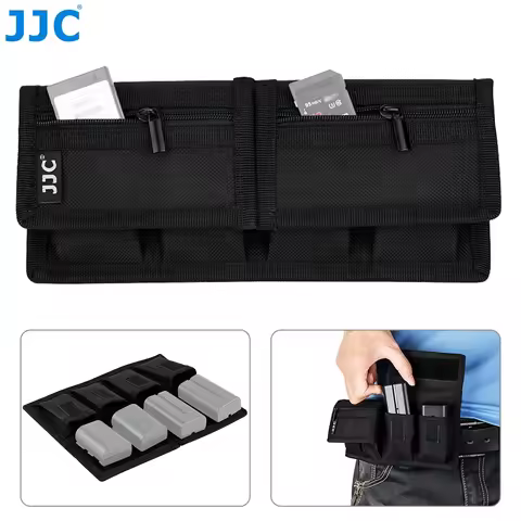 JJC Battery Storage Pouch Camera Battery Case for Canon LP-E6N LP-E6NH LP-E17 AAA 18650 CR2032 Sony 