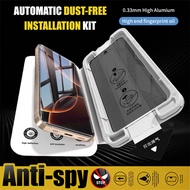 Kính Cường lực chống nhìn trộm Khung tự dán Full màn hình cho iPhone 17 Pro Max Air 16 Pro Max 15 Pr