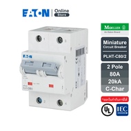 Eaton Miniature Circuit Breaker (MCB) 80A 2P C-Char AC IP20 | PLHT-C80/2