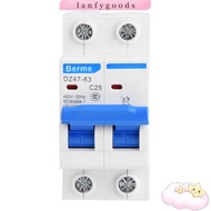 LANFYGOODSS Circuit Breaker, DZ47-63 2P 400V AC 2P Circuit Breaker, Durable 25A/40A/50A/63A Leakage 