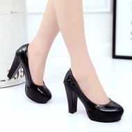 [Plus Size 42] Ready Stock Women PU High Heels kasut perempuan Heels Plus Size 42
