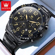 OLEVS watch for men waterproof 2023 original fashion style rotating bezel timing luminous chronograp