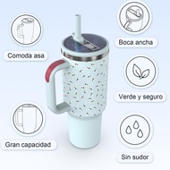 CODTempflask Tumbler 40 oz Stainless Steel 1200ml Leakproof with Straw Lid & Grip Easy to Hold Suita