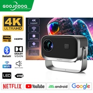 GOOJODOQ Wifi 4k Projector Full HD 1080p 8000 LM Supports Android iOS Syncing Smartphone Screen Home