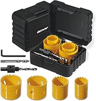 BECOWIN 7 Pieces Bi-Metal Hole Saw Kit, High Speed Steel Hole Saw Set with 1-1/4" to 2-1/8" (32-54mm