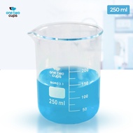 One Two Cups Multifunctional Borosilicate Glass Lab Measuring Cup 250ml - GG-17 - Transparent