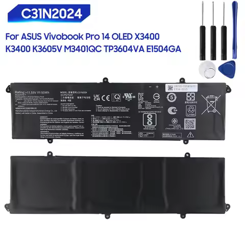 Replacement Battery C31N2024 For ASUS K3605V M3401QC TP3604VA E1504GA Vivobook Pro 14 OLED X3400 K34