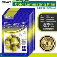 Cold Laminating Film 20 sheets  A4 Size Cold Laminating Film Photo Top 216x303mm (20sheets)