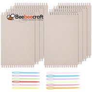 1Set 8PCS Cardboard Weaving Looms & 12PCS Safety Plastic Sewing Needles Wide Card Loom Weaving Board
