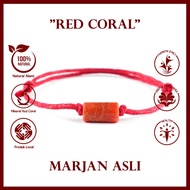 Gelang Tali Merah Batu Marjan Natural Red Coral Asli Karang Laut