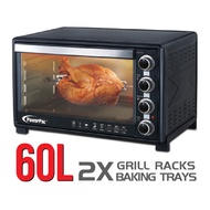 PowerPac Electric Oven 60L 70L 80L with Rotisserie and Convection functions  2 trays and wire mesh (PPT60/PPT80)