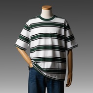 JB - Stripe T-Shirt EverGreen - Men's Oversized Striped T-Shirt