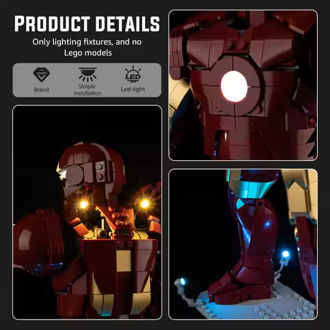 LED Lighting Set Suitable for LEGO Iron Man Mark 3 Collectors' Edition 76344 Building Blocks (Not In