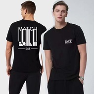 Armani Exchange Original Men T shirt Cotton Round Neck Black and White Short Sleeve Top Baju-T lelak