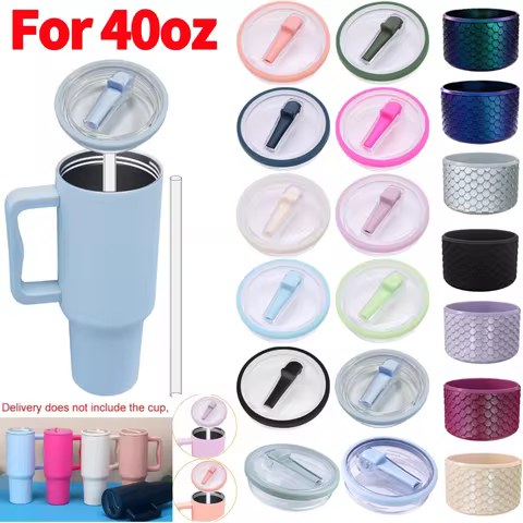 40Oz Tumbler Flip Straw Lid Replacement for Stanley 40oz Tumbler Spill Proof Splash Resistant Tumble