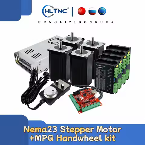 Nema 23 Stepper Motor Kit 57mm 3 4 Axis CNC Driver TB6600 DM542 DM556 & USB Mach3 Controller & 350W