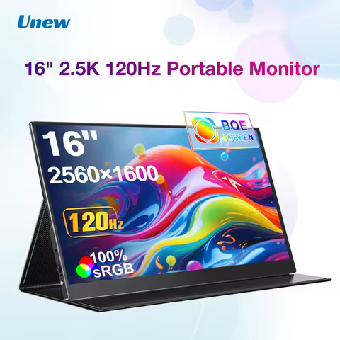 16 Inch 2.5K 120Hz Portable Monitor IPS 100% SRGB with HDMI/Type-C/Speakers