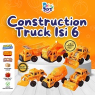 Children's Construction Truck Toy Car Set of 6 Heavy Equipment Construction Cars