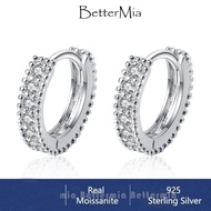 {Hoop Earring} Real Moissanite s925 Sterling Silver Round Cut White Moissanite Earrings for Women Me