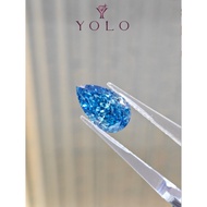 YOLO Lab-grown diamond Pear 4.08ct Fancy vivid blue--8752955664874