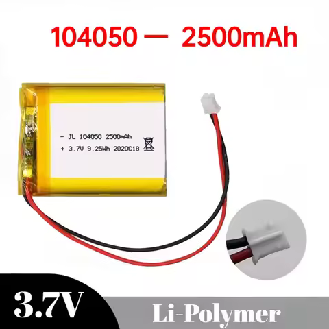 104050 Rechargeable 3.7V Large Capacity 2500mAh Li-Po Battery Lithium Polymer Lipo Cells for GPS MP3