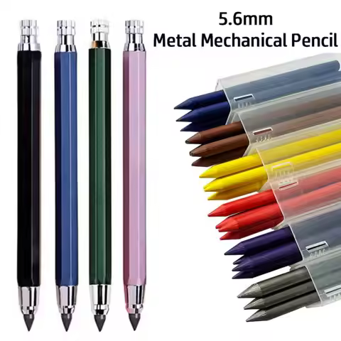 5.6mm Mechanical Pencil Metal 2B/4B/6B/8B Pencil Refill Propelling Pencil Sketch Comics Design Drawi