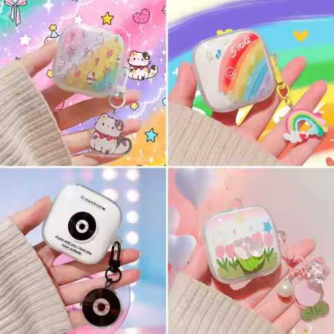 For Redmi Buds 6 Active Play Pro Lite Buds5 Buds4 Case Cute Kitten CD Player Earphone Soft Cover Pro
