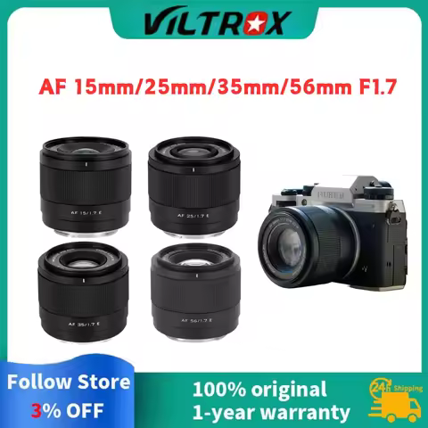 Viltrox 15mm 25mm 35mm 56mm F1.7 Air Series Wide-Angle Auto Focus APS-C Camera Lens for Sony E Nikon