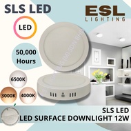 🔥HOT ITEM🔥 SLS SURFACE LED ROUND DOWNLIGHT LIGHT 12W / DAYLIGHT COOLWHITE WARMWHITE / LAMPU SILING R