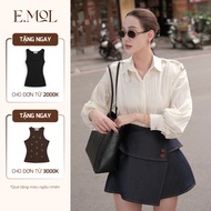 E.MOL Office Shoulder Pleated Shirt